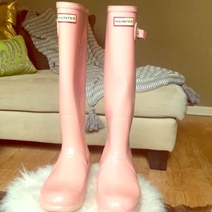 Tall super cute pink rain boots!